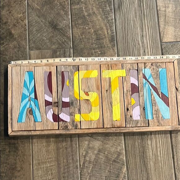 Colorful Wood Austin Sign - Picture 2 of 3